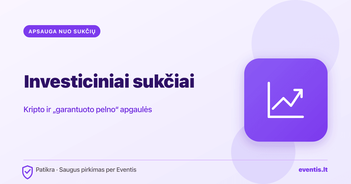 Investiciniai ir kriptovaliutų sukčiai: kaip atpažinti